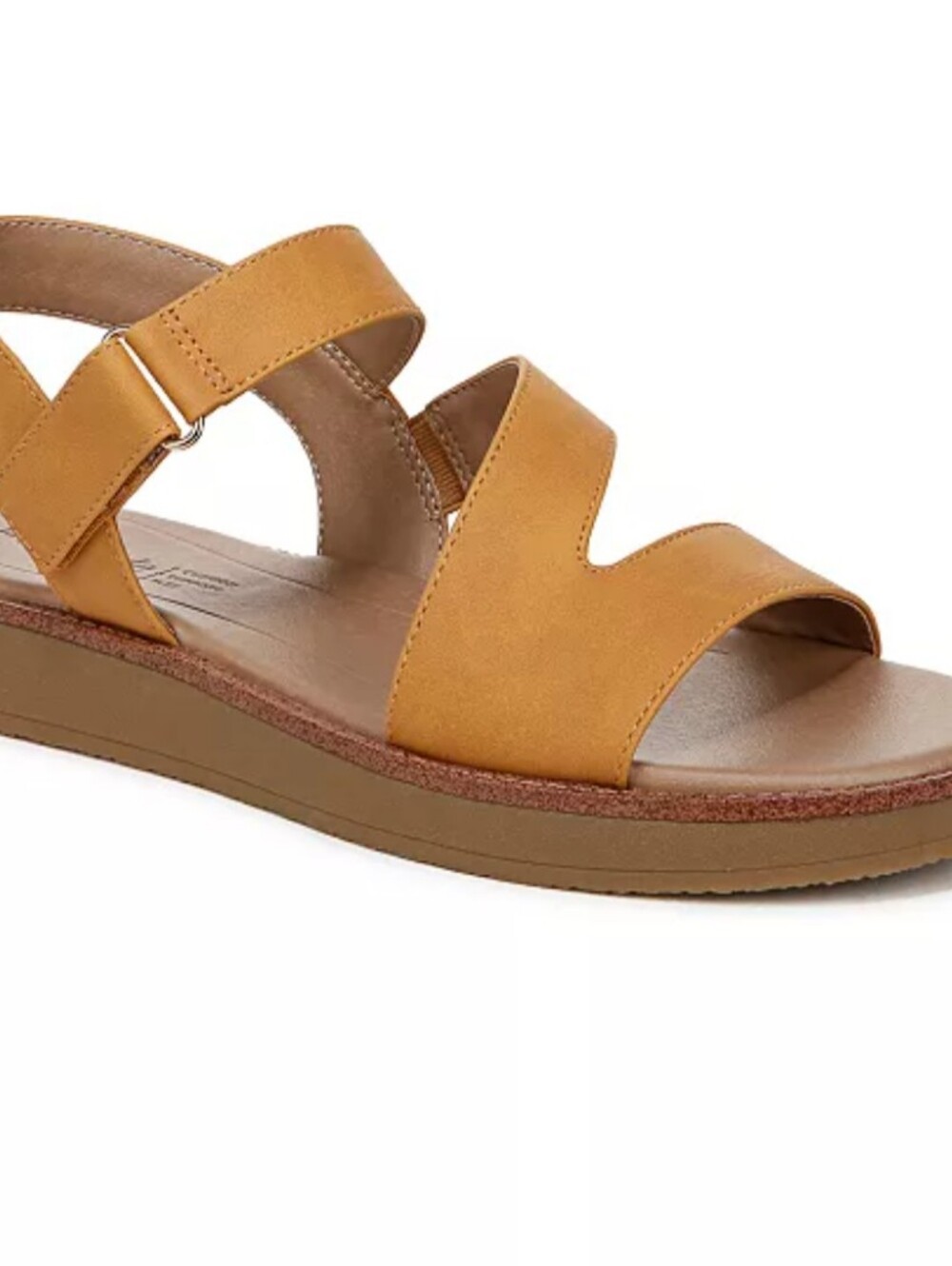 Life Stride Waverly Gold Tan Orange Yellow Strappy Comfor Sandal Size 8 NIB